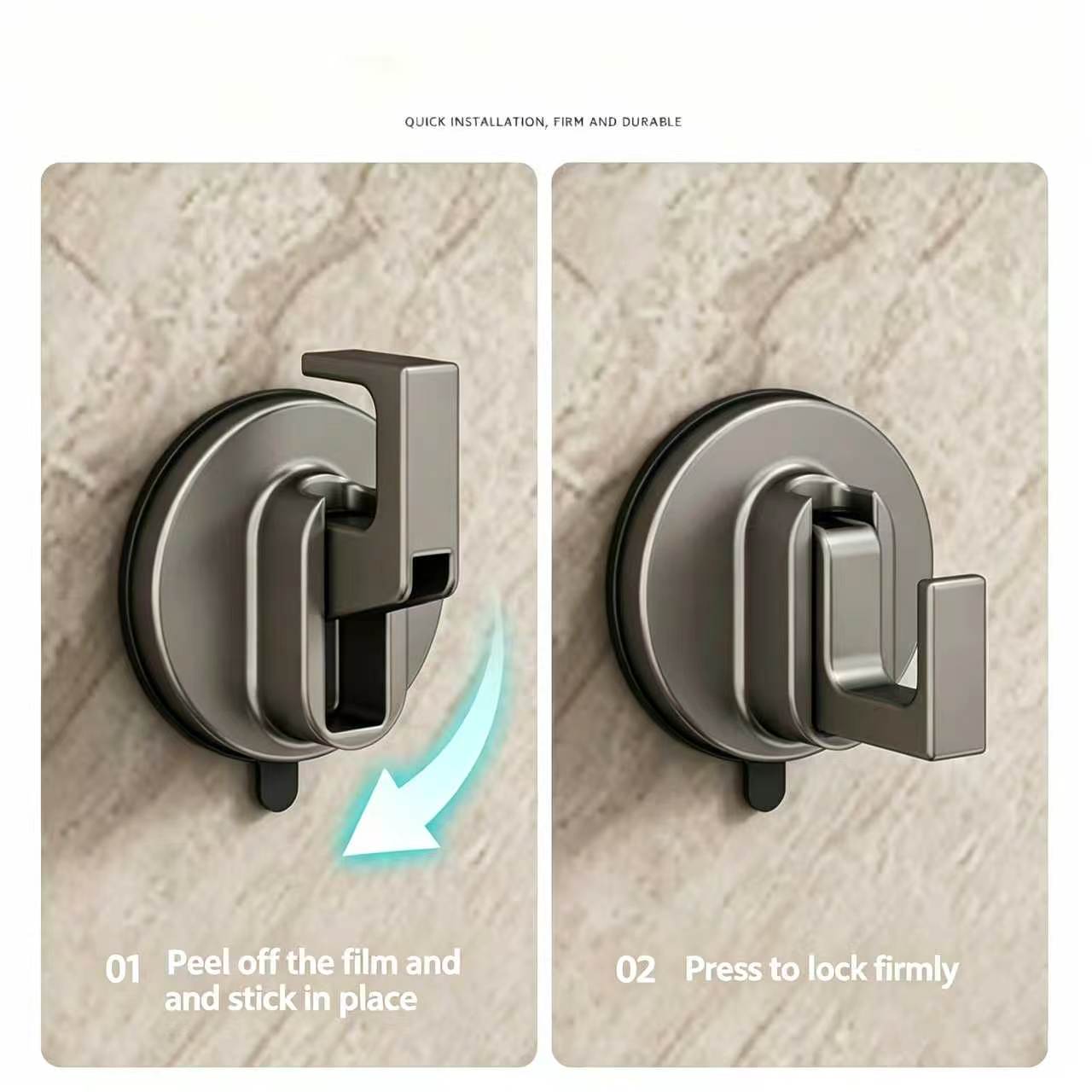 Vacuum-Lock Wall Hook Set